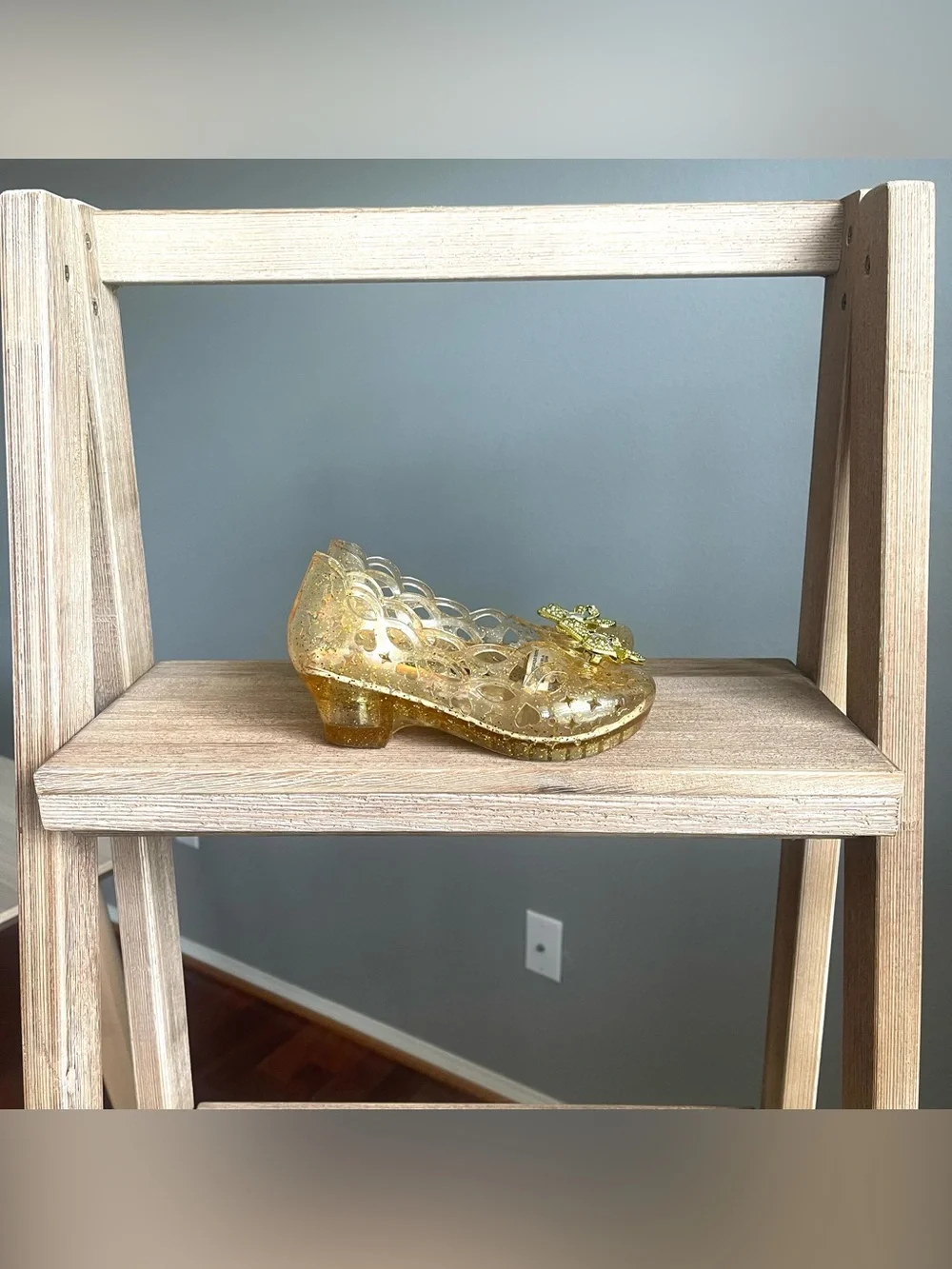 Disney Parks Princess Belle Light-Up Glitter Jelly Shoes Gold Kids 9/10 Beauty &